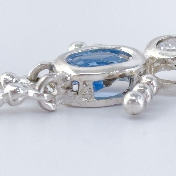 Vintage Sterling Silver 925 Blue Cubic Zirconia Boy Pendant - Picture 5 of 7